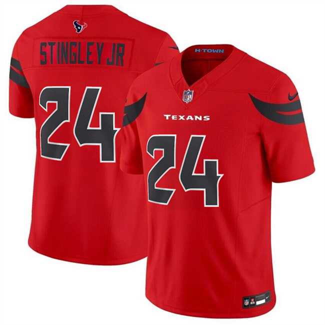 Youth Houston Texans #24 Derek Stingley Jr. Red 2024 Alternate F.U.S.E Vapor Stitched Jersey Dzhi